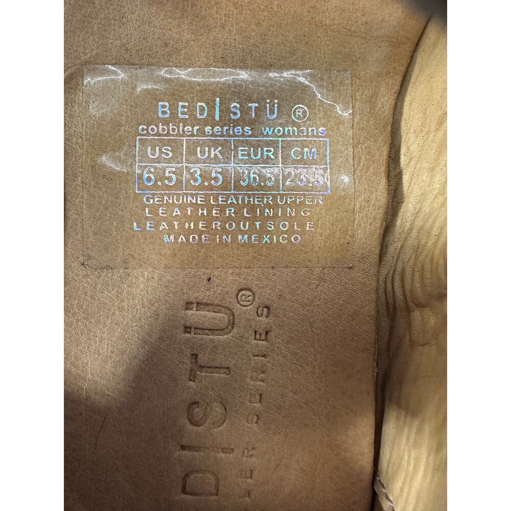 BED|STU Women's sz 6.5 Shuffle Cobbler Series Leather Mary Jane Flats Mahogany - Picture 5 of 10